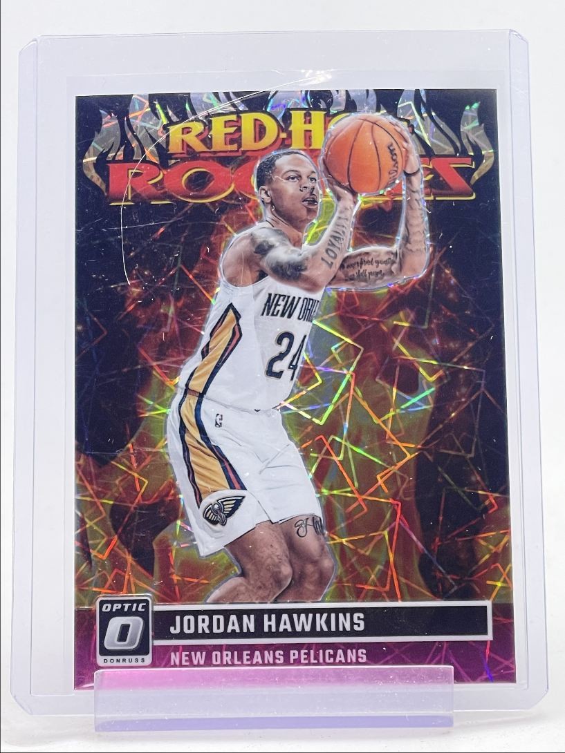 JORDAN HAWKINS 2023-24 OPTIC RED-HOT ROOKIES PINK VELOCITY RC /79 Q0234