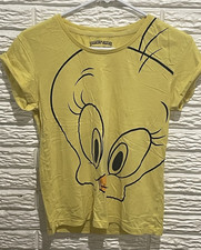 Looney Tunes Sleepwear Night Shirt TWEETY BIRD Junior Size Small Yellow