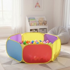Large Toddler Ball Pit Play Tent with Basketball Hoop   Easy Setup and Storage