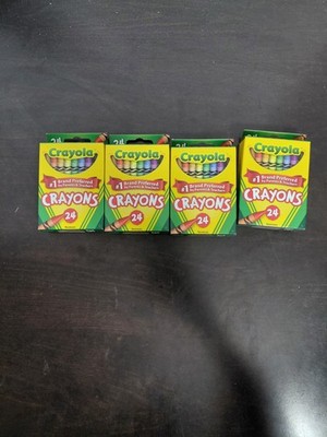 Lot of 4 Crayola Crayons - 24 Assorted Colors Per Pack