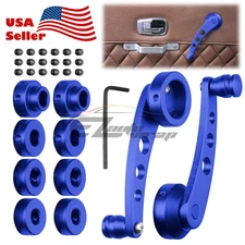 2pcs Blue Car Window Winder Glass Crank Handle Aluminum Knobs Metal Universal