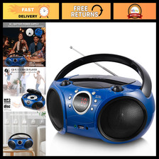 Portable CD Player Boombox with AM FM Radio, Bluetooth, USB, Aux Input - Dual Po