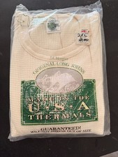 Vintage 1980  s J E Morgan Men  s 2XL Waffle Knit Long John  s Shirt