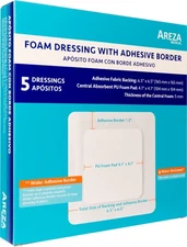 - Foam Wound Dressing Polyurethane - Sterile - 6.5" x 6.5" (16.5 cm x 16.5 cm...