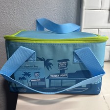 Trader Joe's Mini Insulated Lunch Bag Box Tote Bag, Blue, LIMITED EDITION, NEW