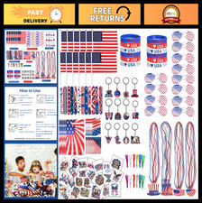 Patriotic Party Favors - 168 Pcs 4th of July Sunglasses, Necklaces, Flags  More