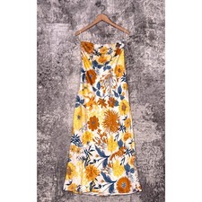 Reformation Dress Medium Womens Joana Silk Strapless Floral Midi