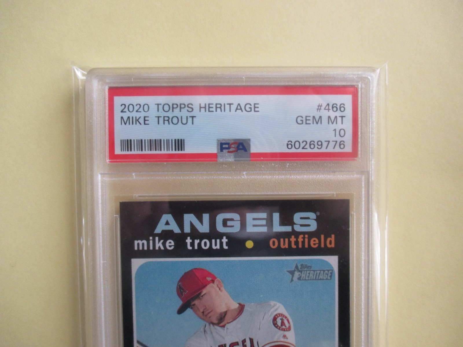 2020 Topps Heritage Mike Trout #466 Angels PSA 10 Graded Short Print🔥⚾ view 16