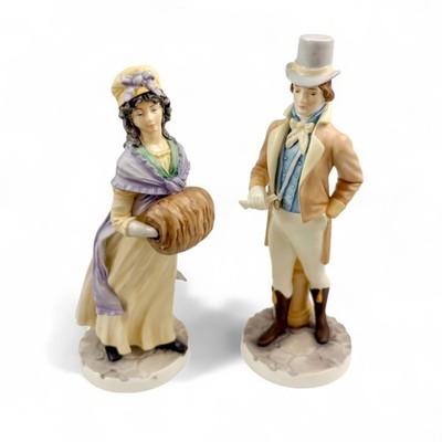 Vintage Royal Worcester Regency Gentleman & Lady Figuren Paar von James Hadley
