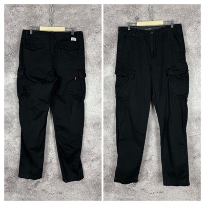 Levis XX Cargo Taper Chino Hose Trousers Schwarz Herren Größe W32 L34 M