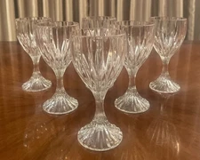 Set of 6 Mikasa Park Lane 6 3/4” Crystal Water Goblet Retired