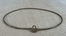 Belt Vintage Silver Tone Stretch 1980s Lock Shaped Clasp Hook Closure Belt Disco