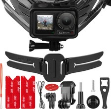 Helmet Chin Mount for Action Cameras, Universal GoPro Chin Mount with Straps, Co