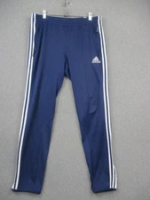 Adidas ClimaCool Track Pants Mens Large Navy Blue Zip Pockets 3 Stripe Tapered
