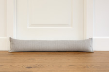 Grey Draught Excluder Door Herringbone Fabric Draft Stopper Energy Saving