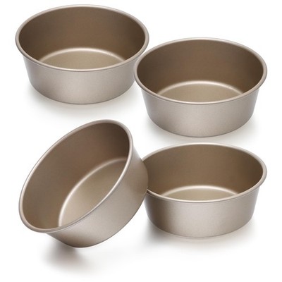 beyonday 4pcs Mini Bread Hamburger Bun Molds, 4 inch Round Carbon Steel Bread...