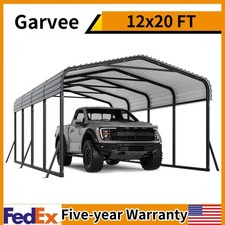12 X 20 X 8ft Metal Carport W/galvanized Steel Roof For Tractors Trucks Boats 