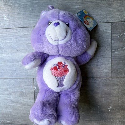 Care Bears 20th Anniversary Carlton Cards Purple Share Bear 13  Plush 2002 w tag