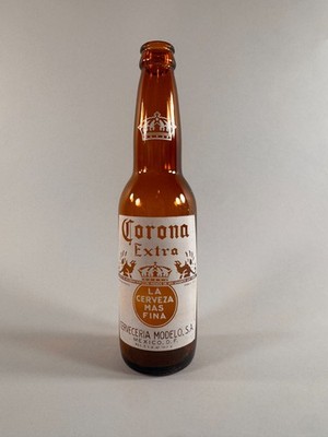 VTG Corona Extra Beer Bottle Mexico 1960s 1970s Pre-Export Label Cervecería RARE