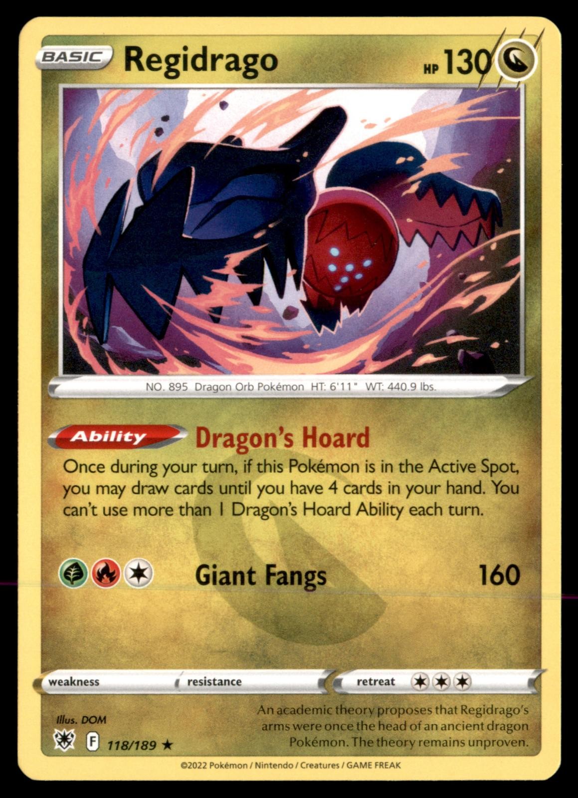 Pokemon Regidrago Astral Radiance 118/189 R NM