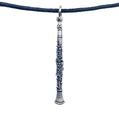 Clarinet Necklace, Pewter, Harmony Jewelry