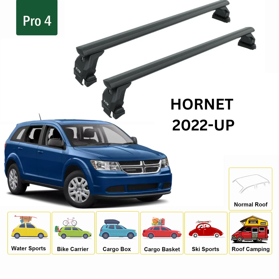 Barras transversales de techo para Dodge Journey 2009-2025 techo normal aluminio negro Foto 2 de 4