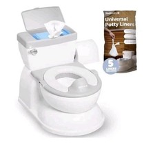 Real Feel 2-in-1 Potty with Wipes Storage, Flushing Sounds Disposable Liner...