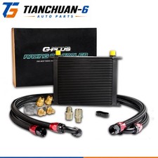 30 Row Engine Thermostat Adaptor Racing Oil Cooler Kit Fit For Cartruck Black