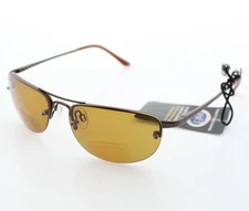 NWT - EAGLE EYES Solare READERS 2.5 Polarized BI-FOCAL TITANIUM Sunglasses