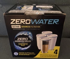 Zero Water 5 Stage Advanced Filtration 4 Pack Replacement Water Filters Sealed