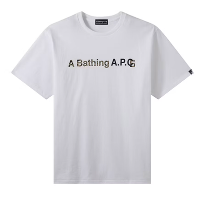 BAPE x A.P.C. Tシャツ　+ステッカー A Bathing Ape BAPE x A.P.C Collab WIDE T-shirt Tee WHITE - Size