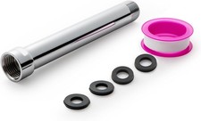 Adjustable Shower Head Extension Arm 6 Inch Stainless Steel Wall Pipe Chrome