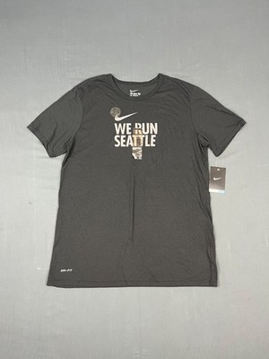 Nike We Run Seattle Shirt Mens Black L Short Sleeve Dri Fit Athletic Cut