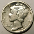 1919 D Mercury Dime 90% Silver G-VG  "Actual Coin Pictured - Appears Cleaned"