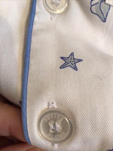 Petite Plume Girls Suffok Shells White/Blue Pajama Set 4 NWOT - Picture 6 of 6