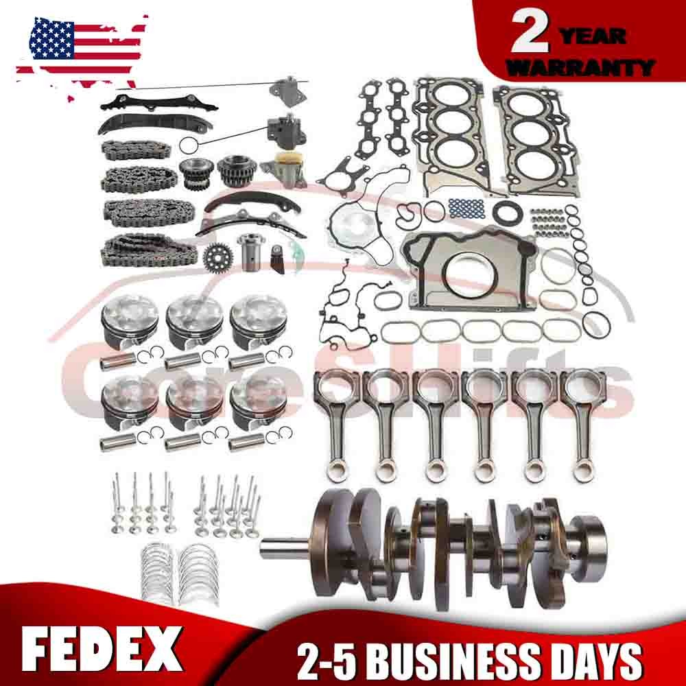 3.0TT V6 Engine Rebuild Piston Gasket Timing Kit w/ Crankshaft Rods For Maserati