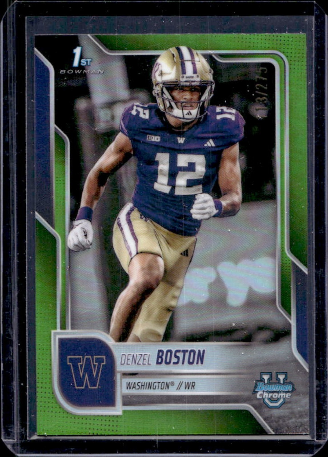 2025 Bowman Chrome U Denzel Boston Lime Green Refractor 1st #113/275