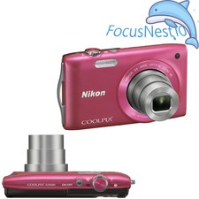 Nikon COOLPIX S3300 Digital Camera 16.0MP 6x Optical Zoom CCD Sensor - Pink