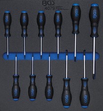 BGS Werkstattwageneinlage 2/3 Schraubendreher T-Profil f&uuml;r Torx T6-T40 11-tlg