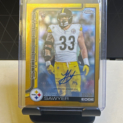 Topps Chrome 2025 Jack Sawyer Steelers RC Auto Gold Refractor /50 #RA-JSA