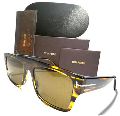 TOM FORD DUNNING-02 TF907 48J BROWN TORTOISE/BROWN LENS AUTHENT SUNGLASSES 55-19