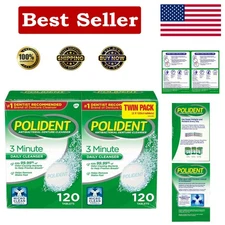 Effective 3-Minute Denture Cleaner with 99.99% Bacteria Reduction - 140 Count