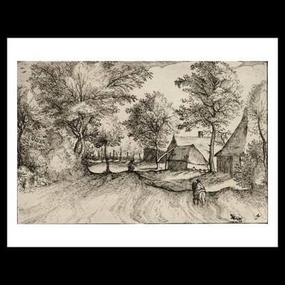 Claes Jansz. Visscher after Unknown Flemish Artist - Village Road (1612) Art
