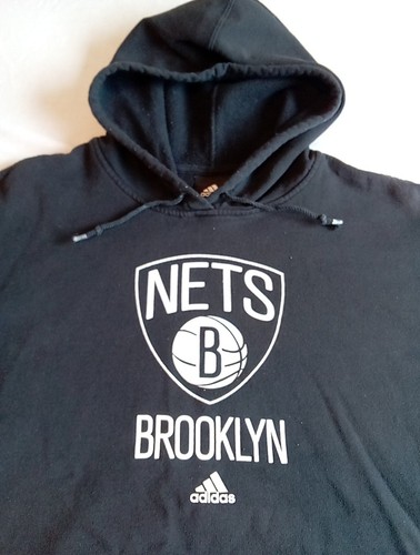Pre-owned New York Brooklyn Nets Adidas NBA Black Hoodie Sweatshirt Size XL - 第 9/9 張圖片