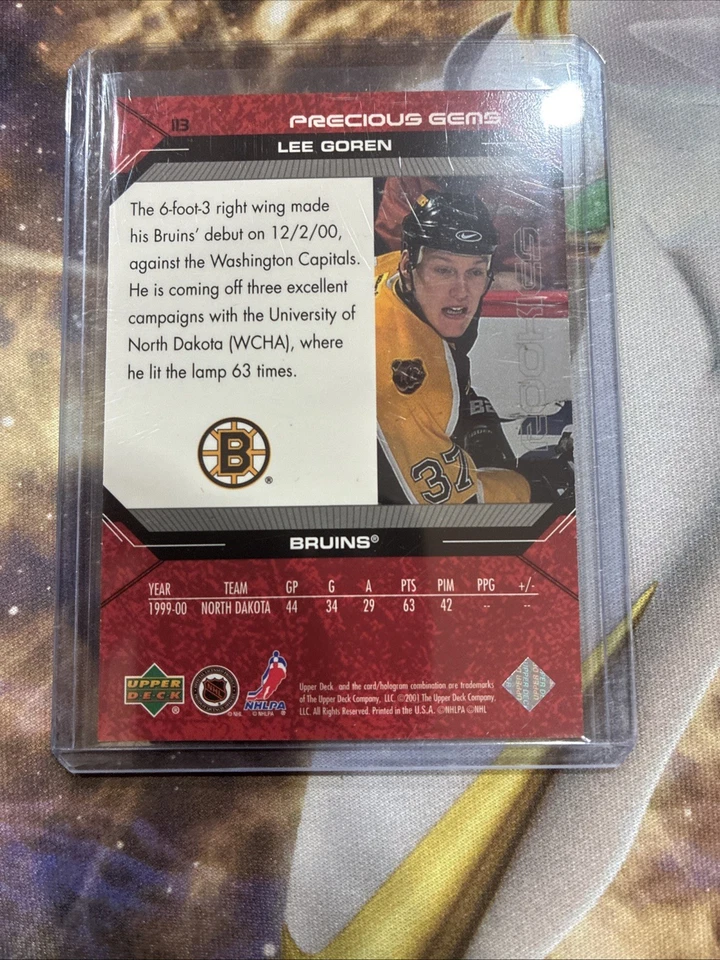 2000-01 Upper Deck Rookie Update  Black Diamond  #113 Lee Goren #/1999 - Image 2 of 2
