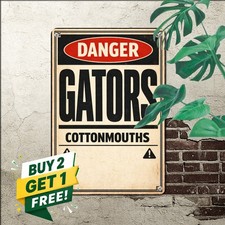 Alligator Warning Caution Safety Notice Outdoor Pond Sign Metal Tin Plaque