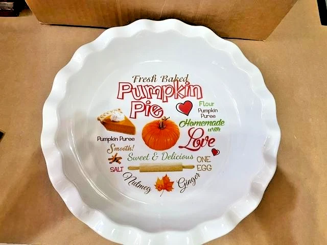 Pumpkin Pie Baking / Serving Plate, Free Shipping