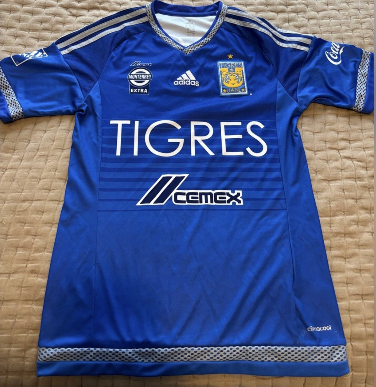 2015 Tigres UANL Mexico Official Adidas Climacool Soccer Jersey Size Small
