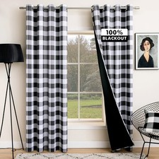 MIULEE Buffalo Plaid Curtains for Farmhouse Bedroom, Blackout Window Drapes with