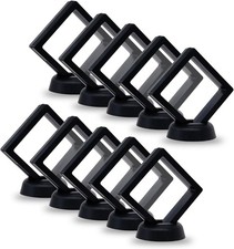 10Pcs Coin Holder Challenge Coin Display Stand, Black 3D Floating Display Case f